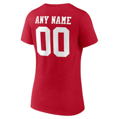 NFL San Francisco 49ers Women's Team Authentic Personalized Name & Number V-Neck T-Shirt
