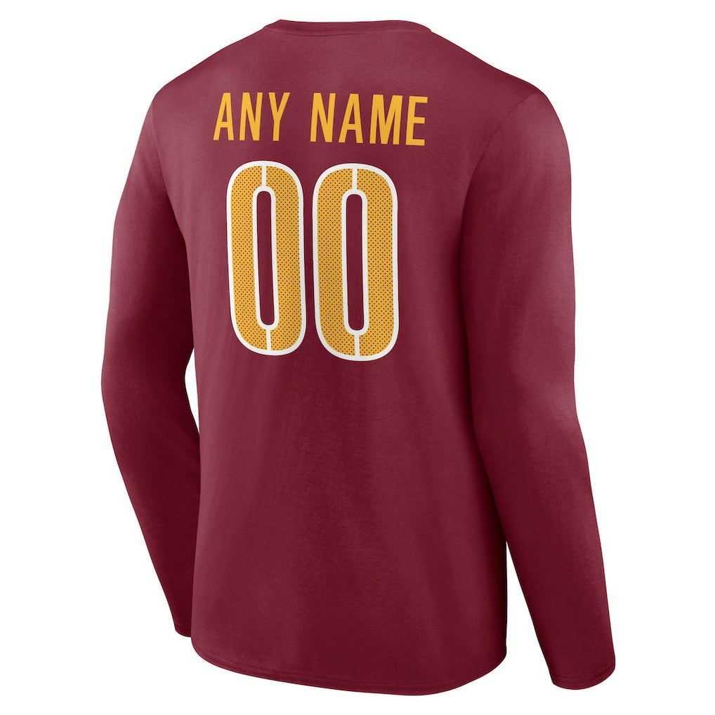 NFL Washington Commanders Team Authentic Personalized Name & Number Long Sleeve T-Shirt