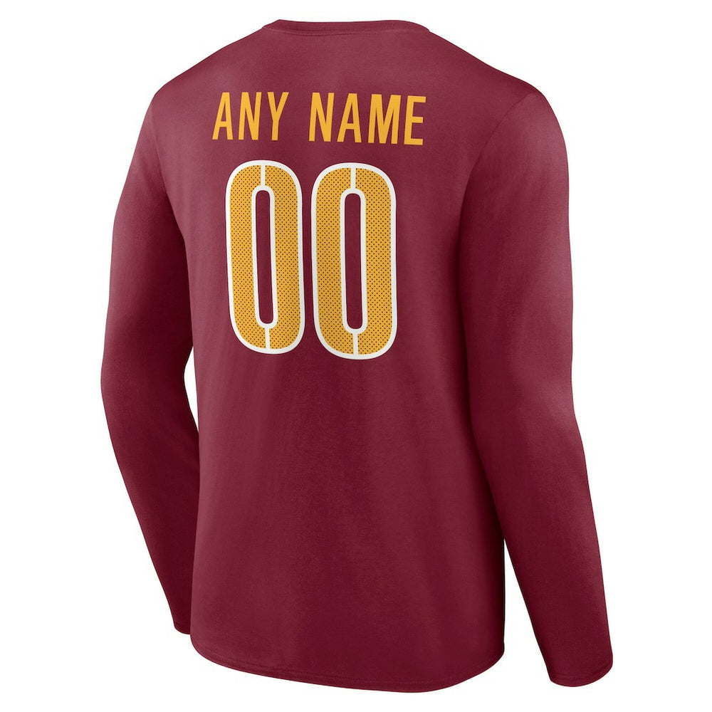 NFL Washington Commanders Team Authentic Personalized Name & Number Long Sleeve T-Shirt