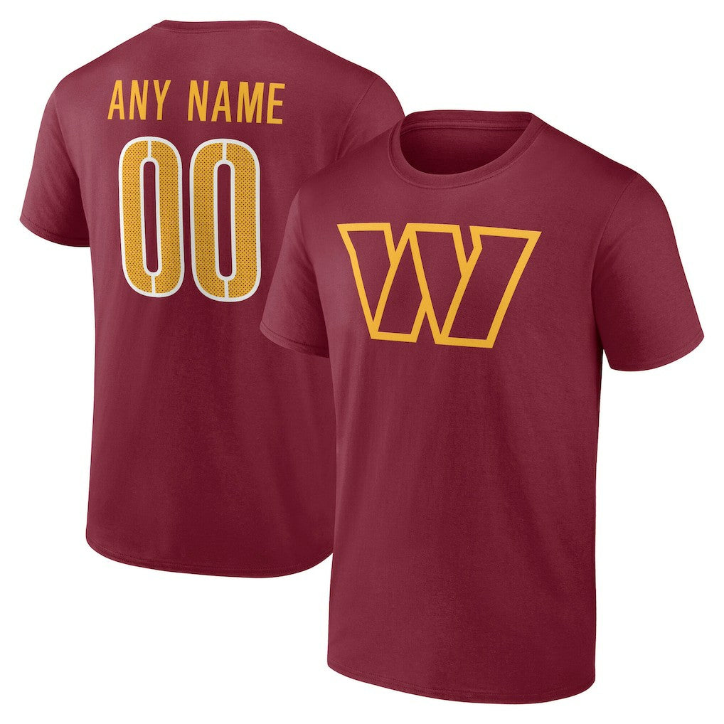 NFL Washington Commanders Team Authentic Personalized Name & Number T-Shirt