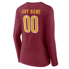 NFL Washington Commanders Women's Team Authentic Personalized Name & Number Long Sleeve V-Neck T-Shirt