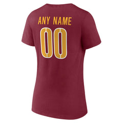 NFL Washington Commanders Women's Team Authentic Personalized Name & Number V-Neck T-Shirt