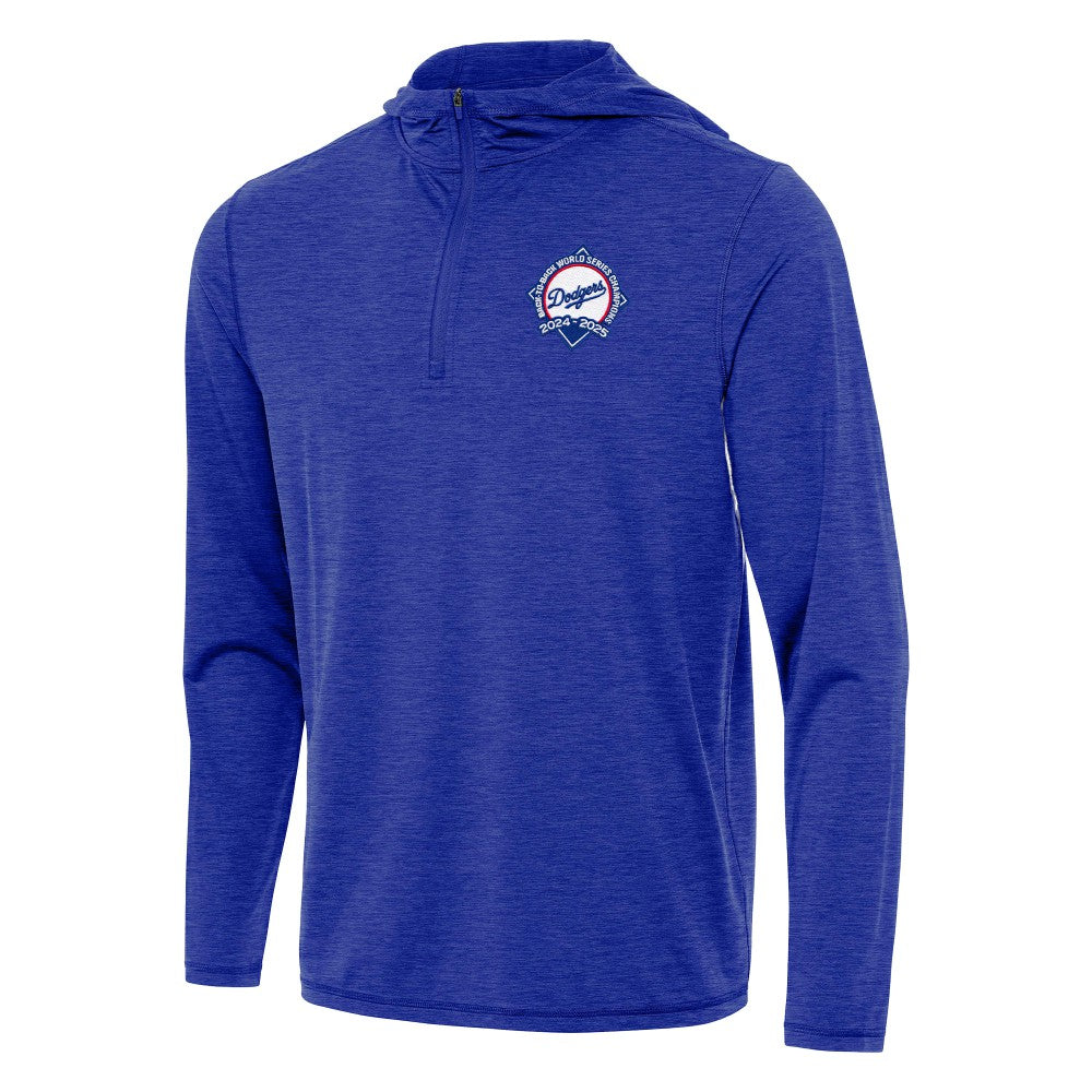 Los Angeles Dodgers Antigua Back-to-Back World Series Champions Tidy Quarter-Zip Hoodie - Heather Royal