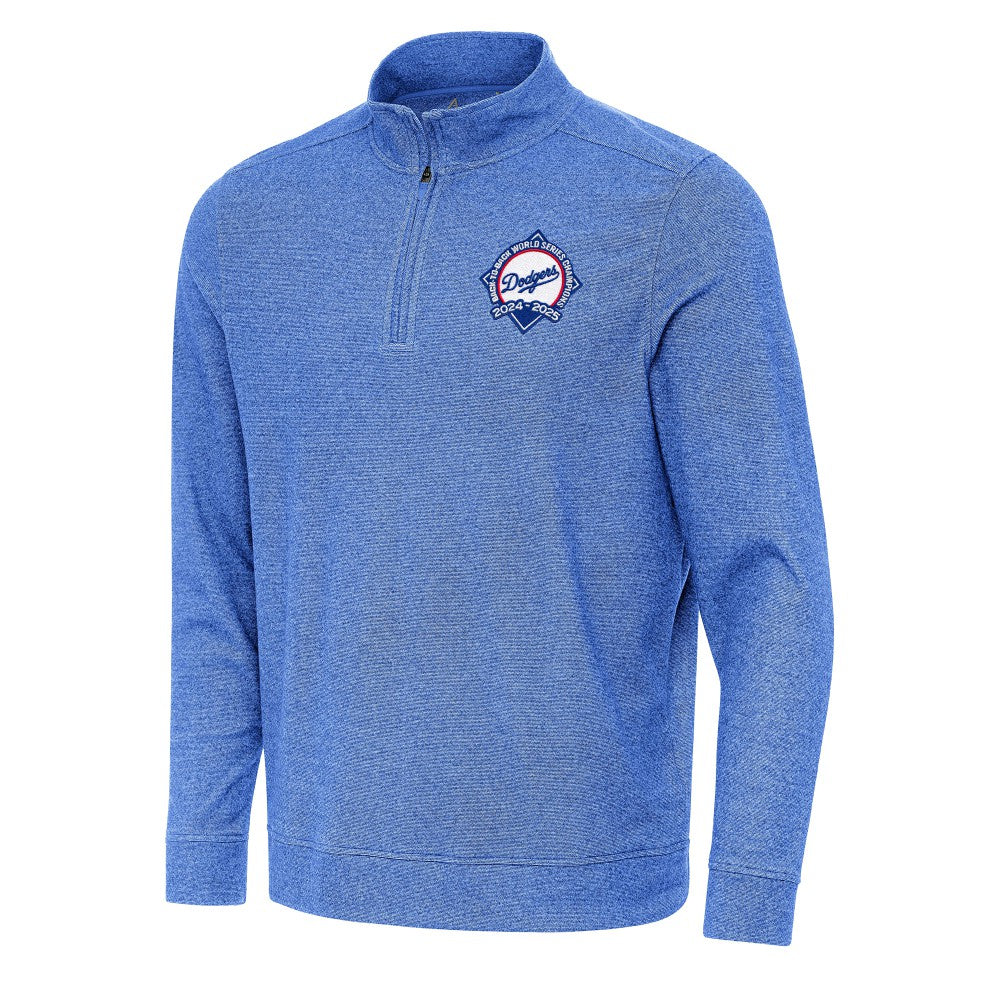 Los Angeles Dodgers Antigua Back-to-Back World Series Champions Subtle Quarter-Zip Pullover - Heather Royal