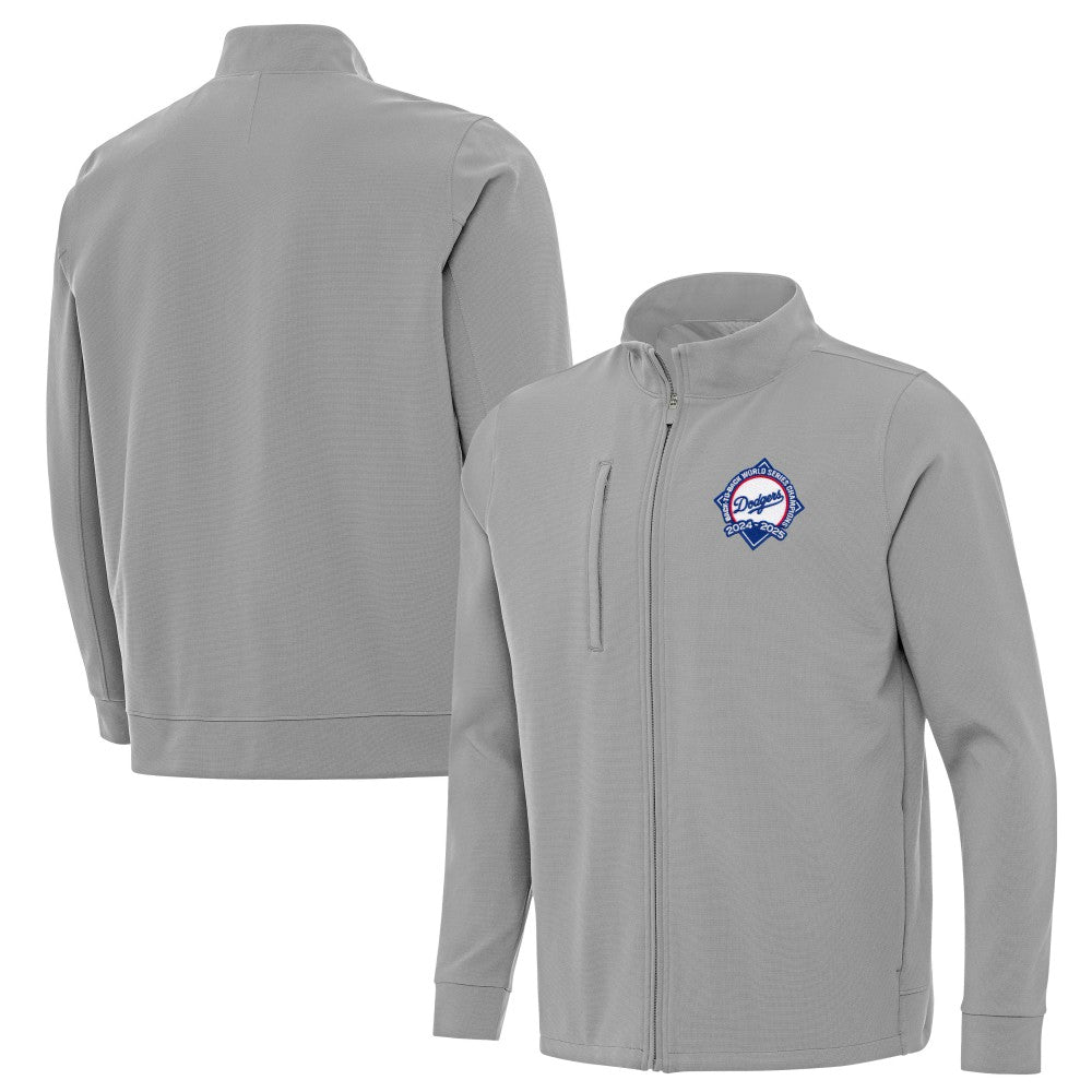 Los Angeles Dodgers Antigua Back-to-Back World Series Champions Regard Full-Zip Jacket - Gray