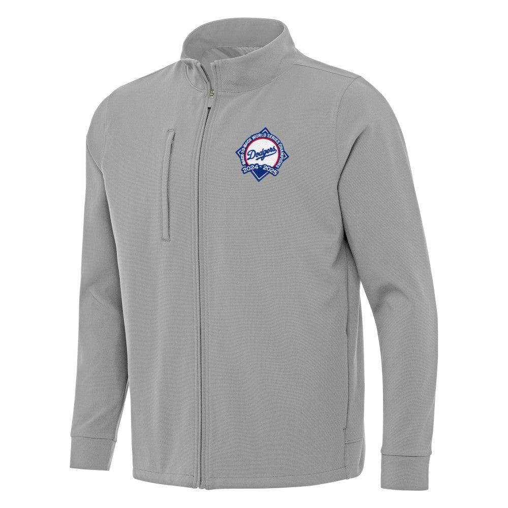 Los Angeles Dodgers Antigua Back-to-Back World Series Champions Regard Full-Zip Jacket - Gray