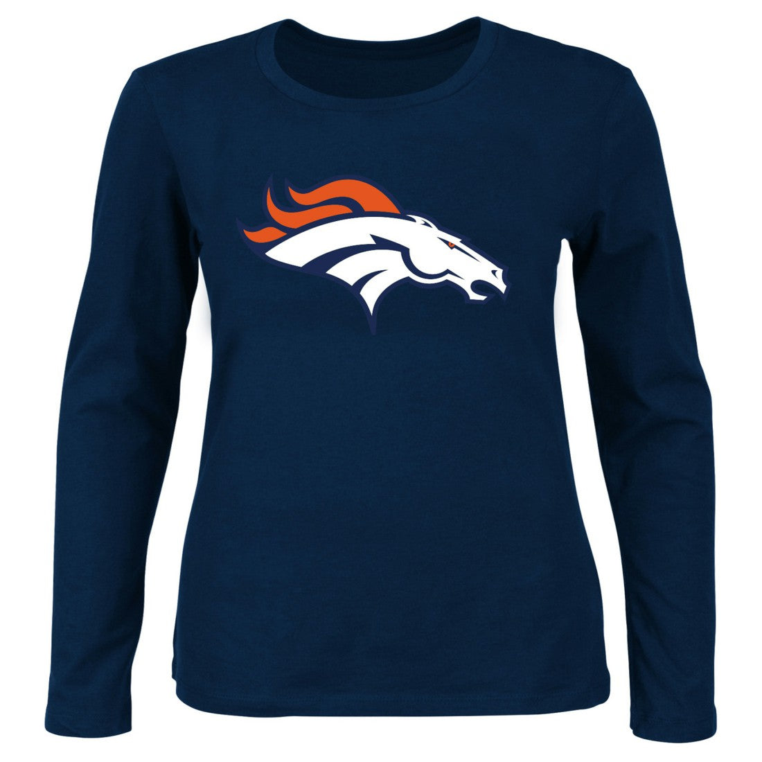 NFL Denver Broncos Women's Plus Size Scoop Neck Long Sleeve T-Shirt