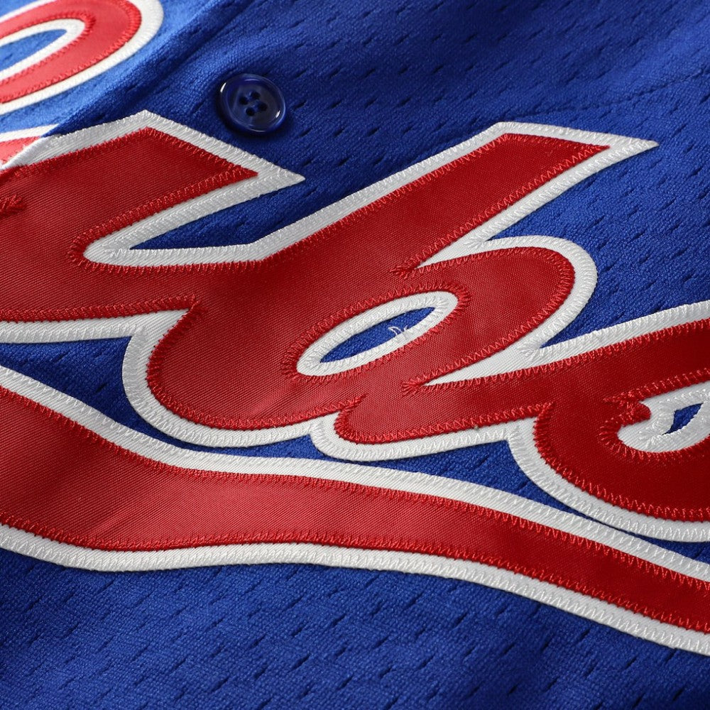 Ryne Sandberg Chicago Cubs Cooperstown Collection 1996 Mesh Batting Practice Button-Up Jersey - Royal | Mitchell & Ness