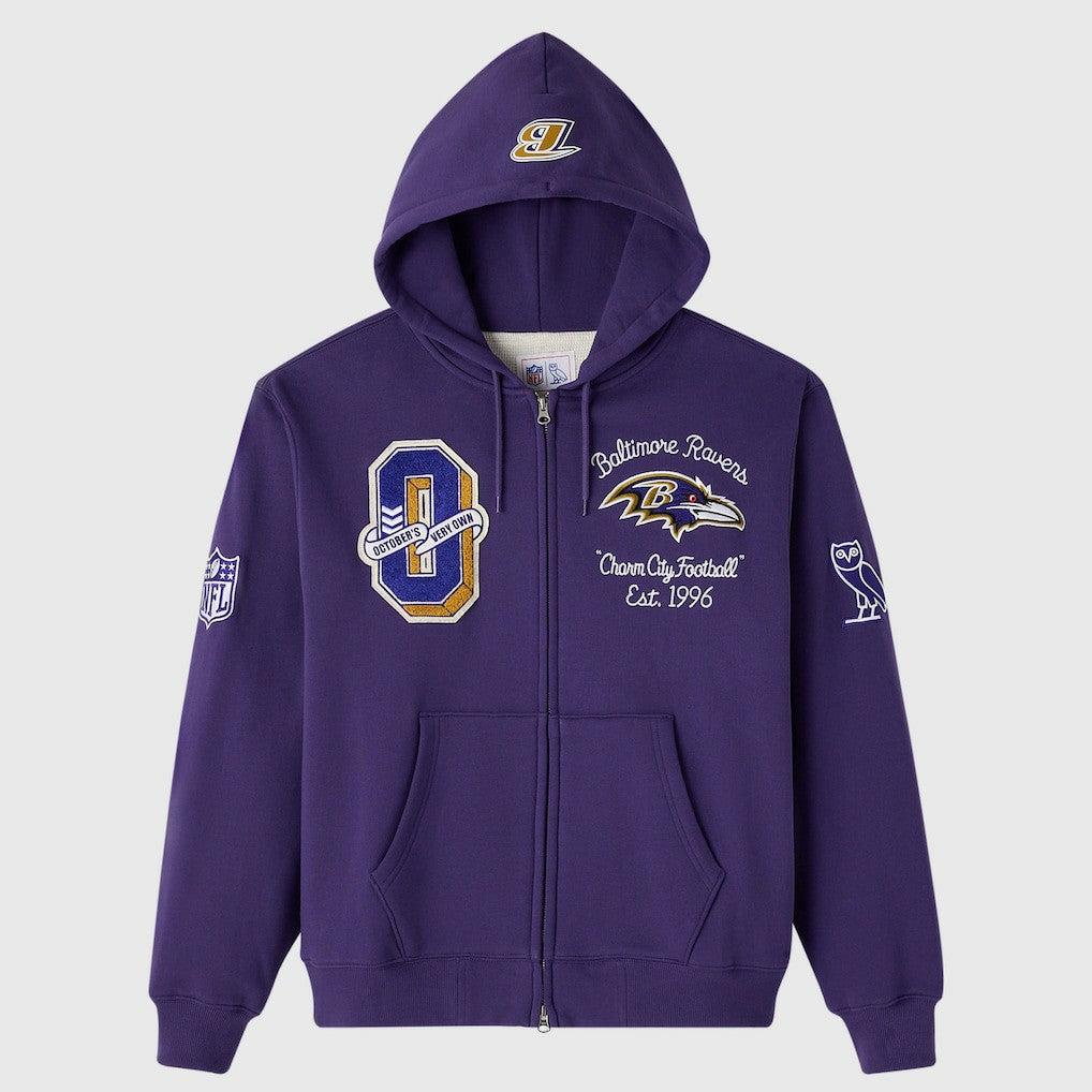 NFL Baltimore Ravens OVO x NFL Unisex Full-Zip Waffle-Lined Hoodie
