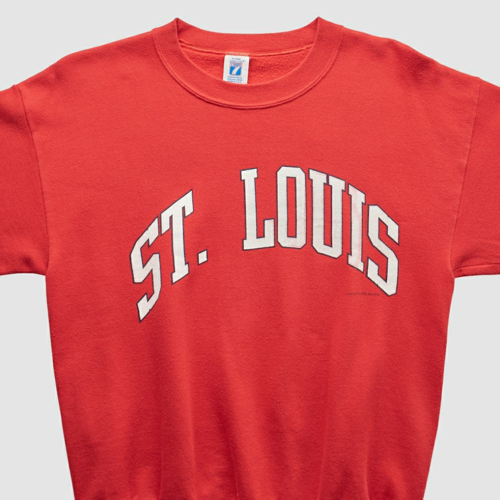 St. Louis Cardinals Logo 7 90s Sweatshirt - Red Vintage