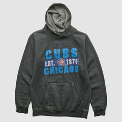 Chicago Cubs Adidas 2010s Hooded Pullover Sweatshirt - Dark Heather Gray Vintage
