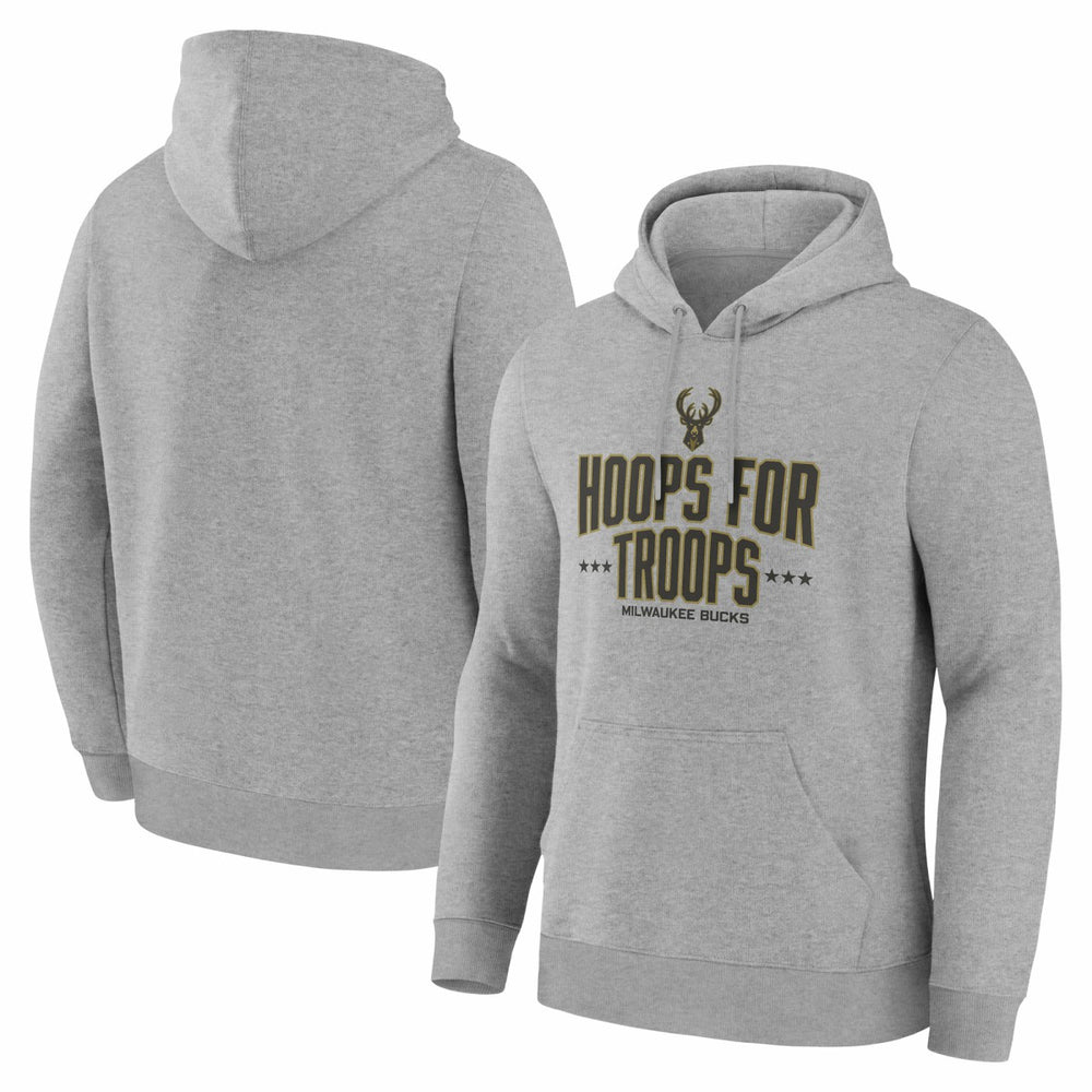 Milwaukee Bucks Hoops For Troops Hoodie - Gray online