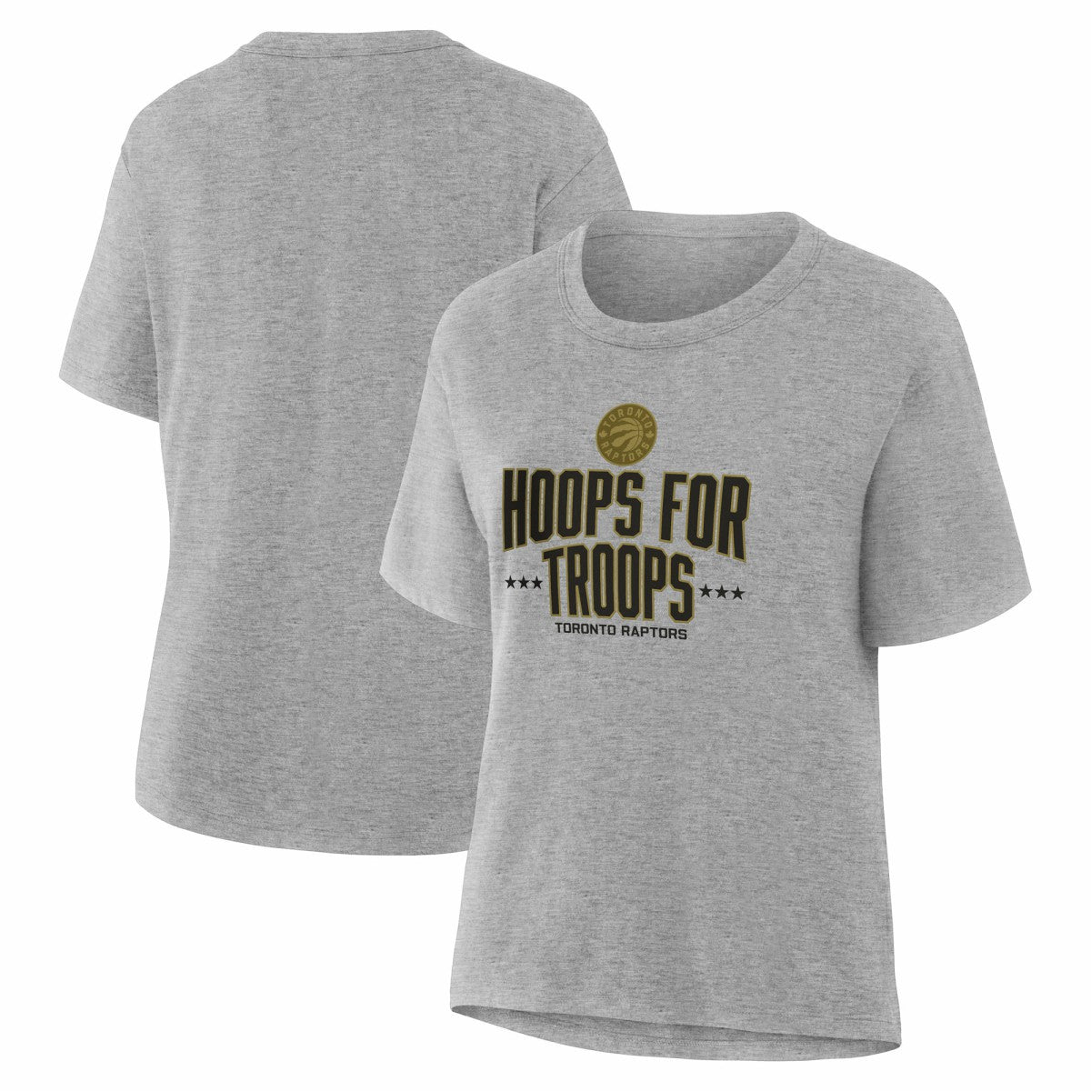 Toronto Raptors Women's Hoops For Troops T-Shirt - Gray shop