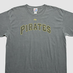Pittsburgh Pirates Majestic 2010s T-shirt - Dark Heather Gray Vintage