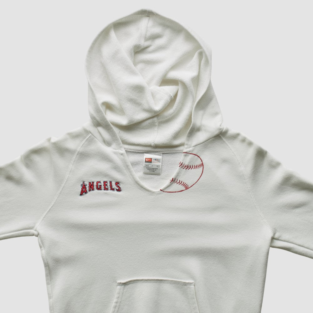 Los Angeles Angels 2000s Hooded Sweatshirt - White Vintage