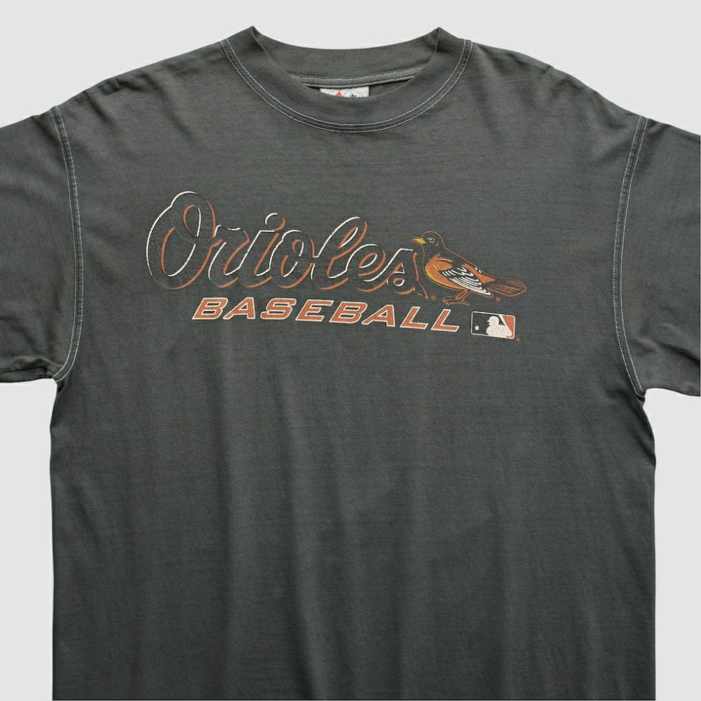 Baltimore Orioles Majestic 2000s T-shirt - Charcoal Vintage