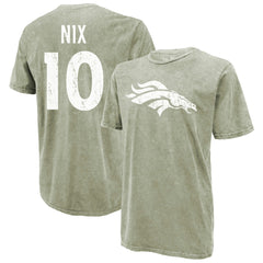 NFL Denver Broncos Bo Nix  Majestic Threads Mineral Wash Name & Number T-Shirt