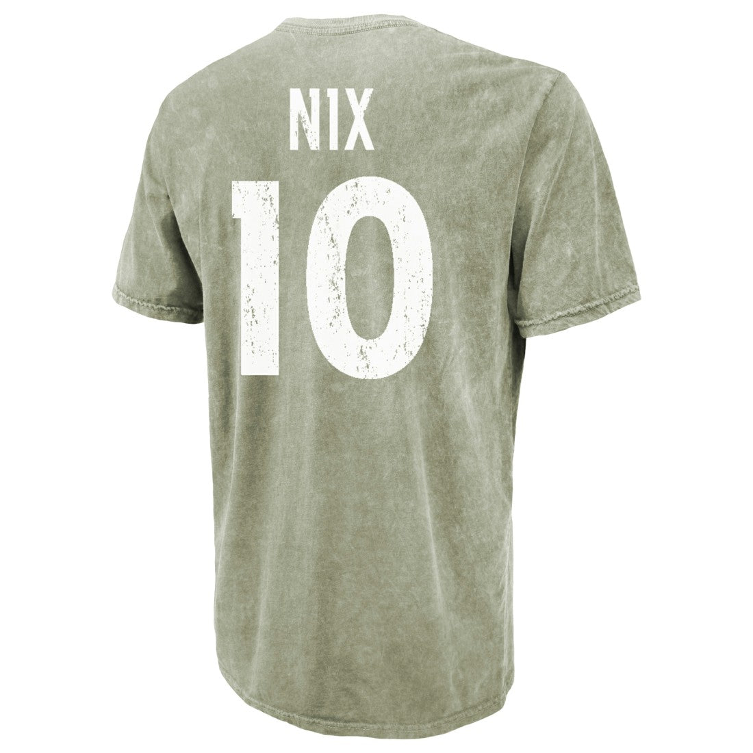 NFL Denver Broncos Bo Nix  Majestic Threads Mineral Wash Name & Number T-Shirt
