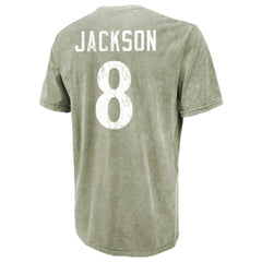 NFL Baltimore Ravens Lamar Jackson  Majestic Threads Mineral Wash Name & Number T-Shirt
