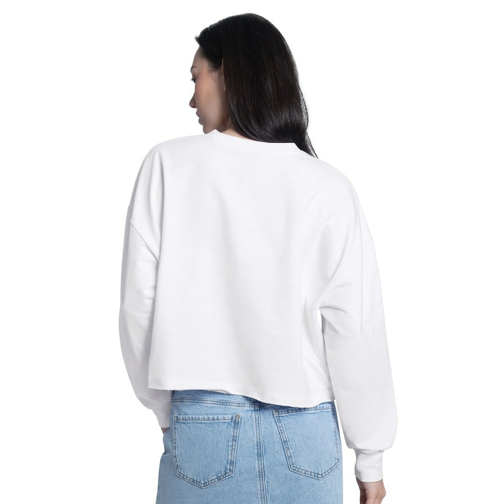 Chicago Bulls G-III 4Her by Carl Banks Women's Bleachers Cropped French Terry Sweatshirt - White discount