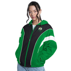 Boston Celtics G-III 4Her by Carl Banks Women's Quarterback Lightweight Oversized Full-Zip Jacket - Green/Black shop