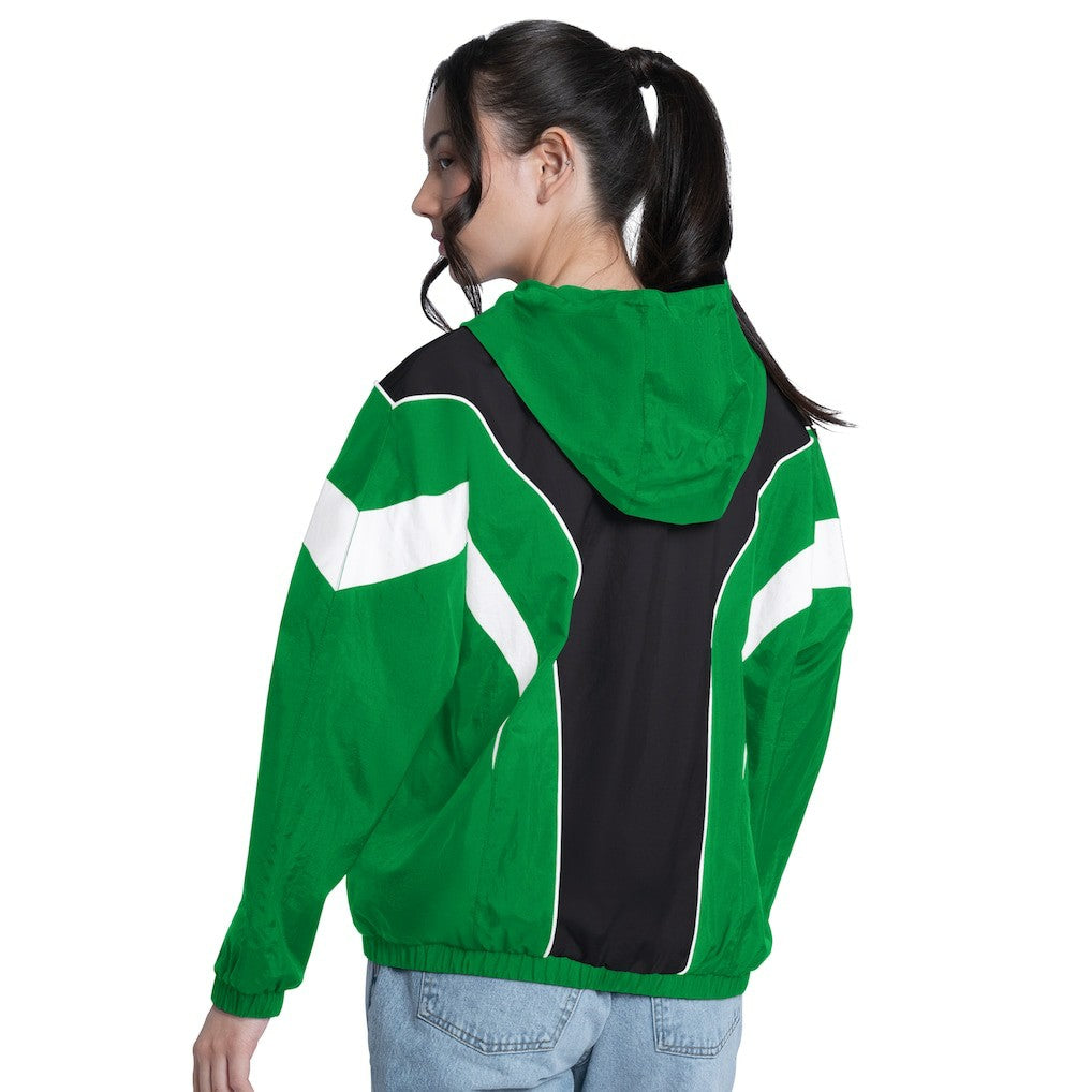 Boston Celtics G-III 4Her by Carl Banks Women's Quarterback Lightweight Oversized Full-Zip Jacket - Green/Black shop