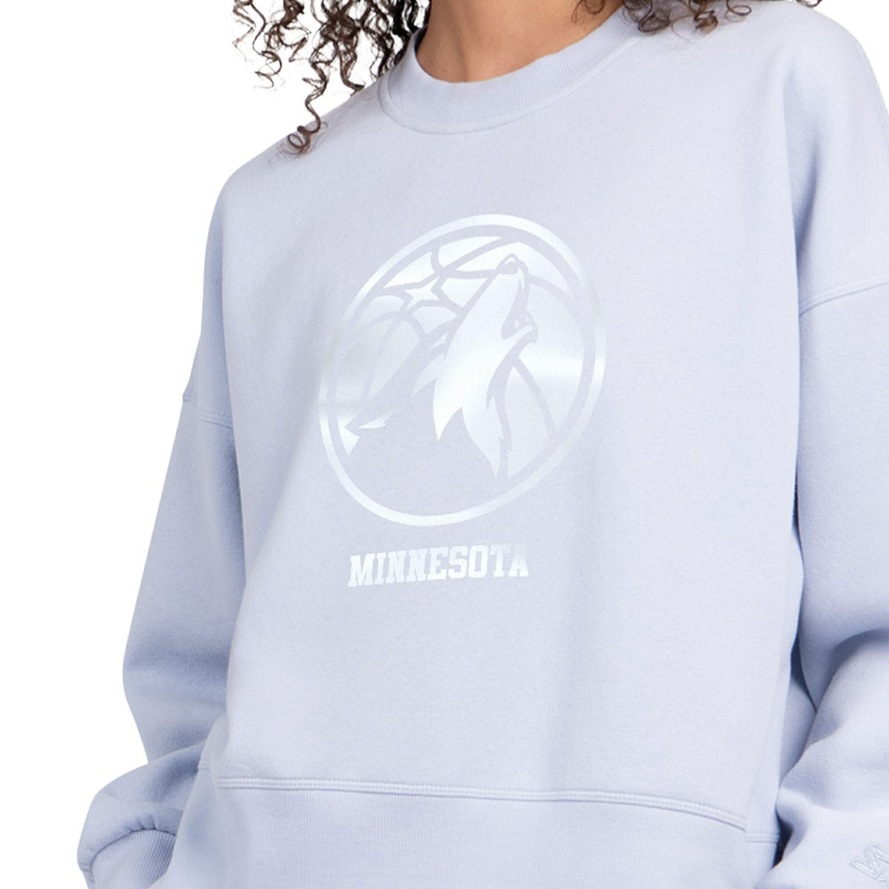 Minnesota Timberwolves Starter Women's Pastel Boxy Sweatshirt - Light Blue shop