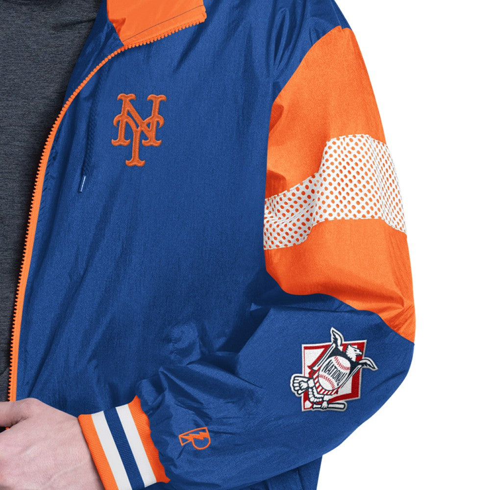 New York Mets Pro Player Legacy Lightweight Full-Zip Hooded Jacket - Royal/Orange