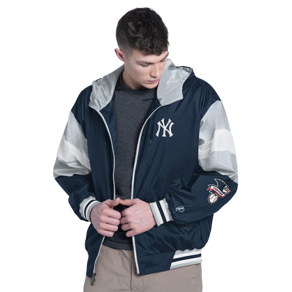 New York Yankees Pro Player Legacy Lightweight Full-Zip Hooded Jacket - Navy/Gray