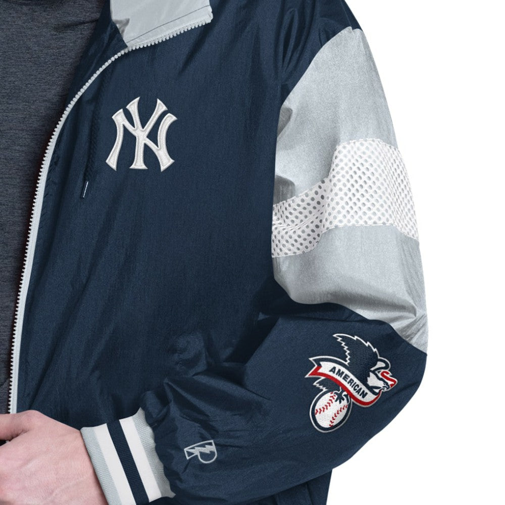 New York Yankees Pro Player Legacy Lightweight Full-Zip Hooded Jacket - Navy/Gray