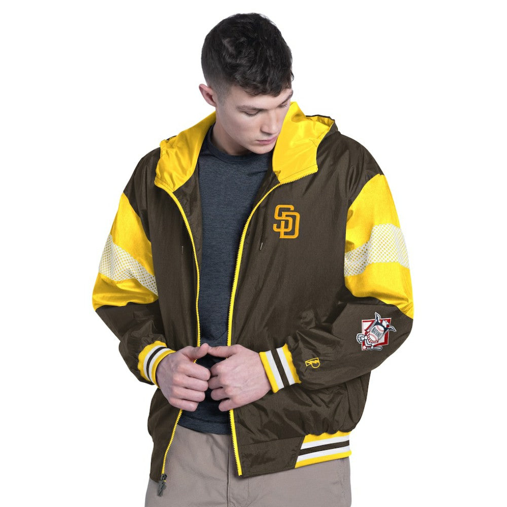 San Diego Padres Pro Player Legacy Lightweight Full-Zip Hooded Jacket - Brown/Gold