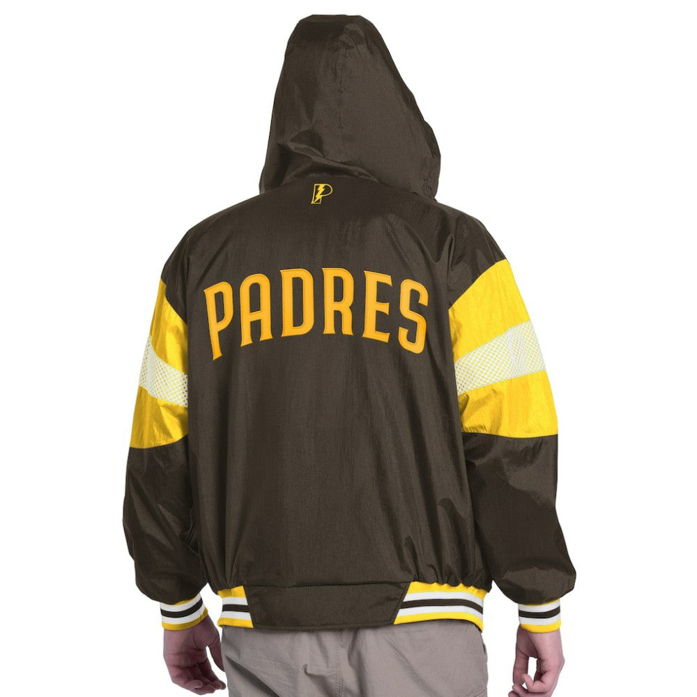 San Diego Padres Pro Player Legacy Lightweight Full-Zip Hooded Jacket - Brown/Gold