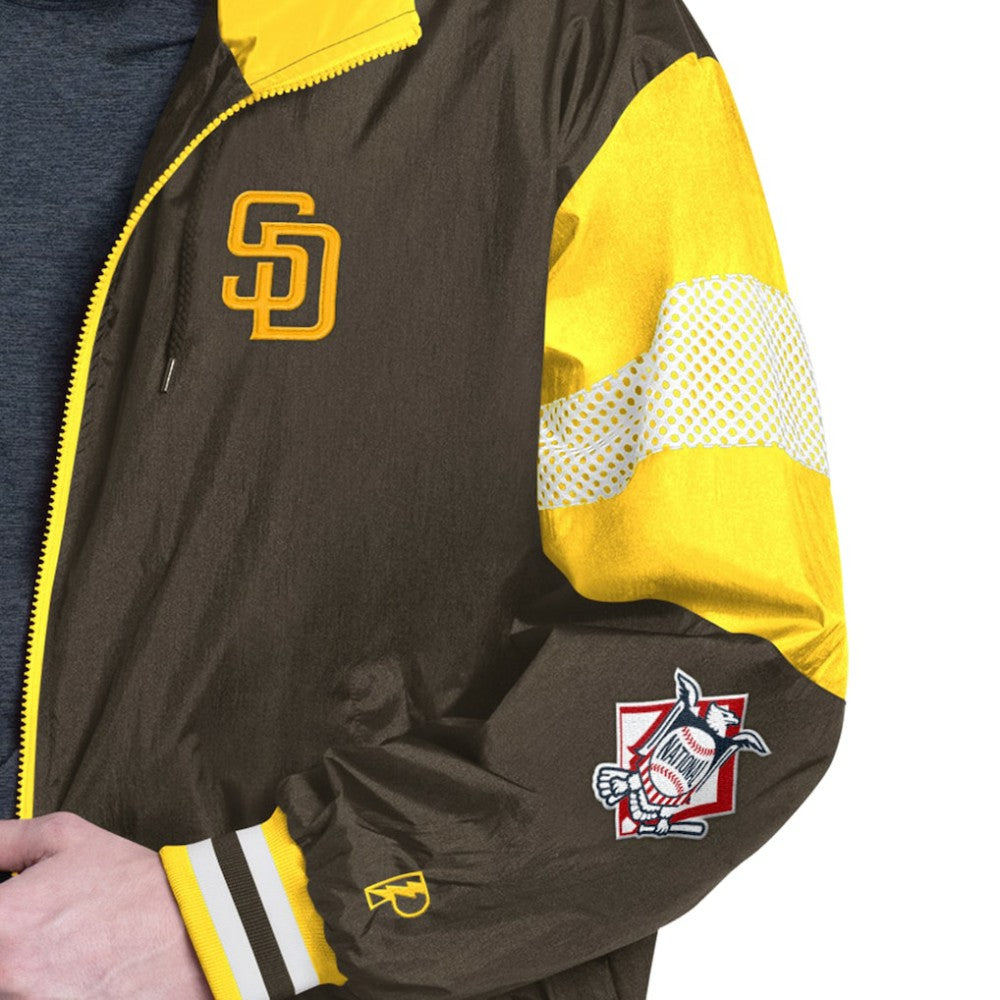 San Diego Padres Pro Player Legacy Lightweight Full-Zip Hooded Jacket - Brown/Gold