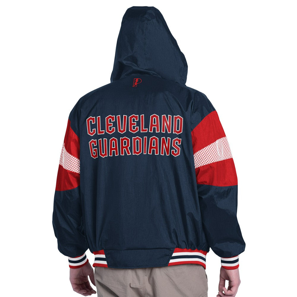 Cleveland Guardians Pro Player Legacy Lightweight Full-Zip Hooded Jacket - Navy/Red