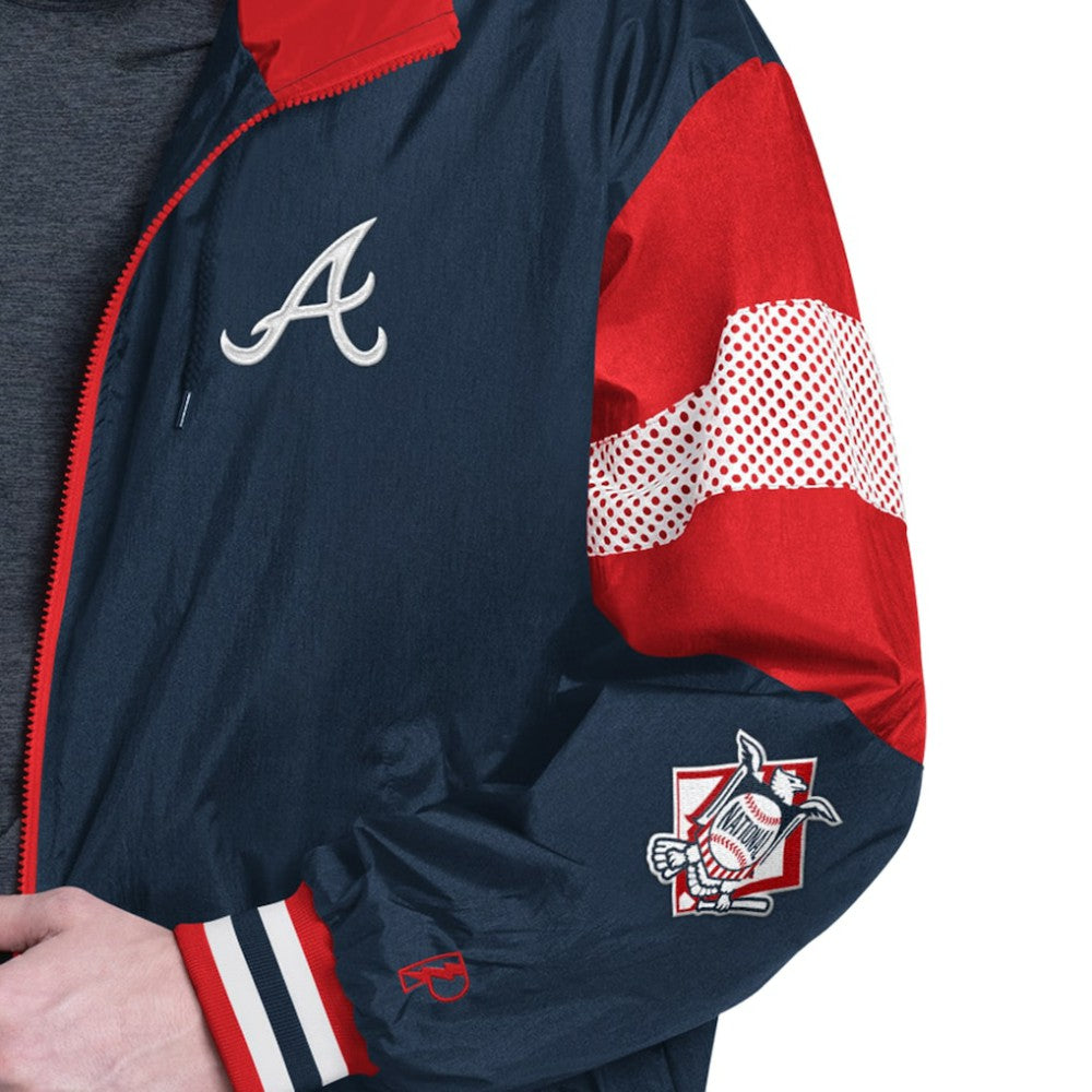 Atlanta Braves Pro Player Legacy Lightweight Full-Zip Hooded Jacket - Navy/Red