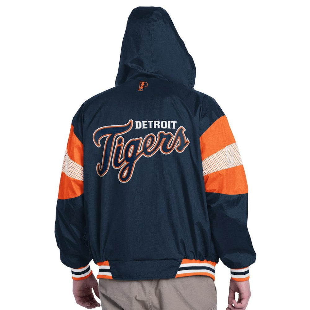 Detroit Tigers Pro Player Legacy Lightweight Full-Zip Hooded Jacket - Navy/Orange