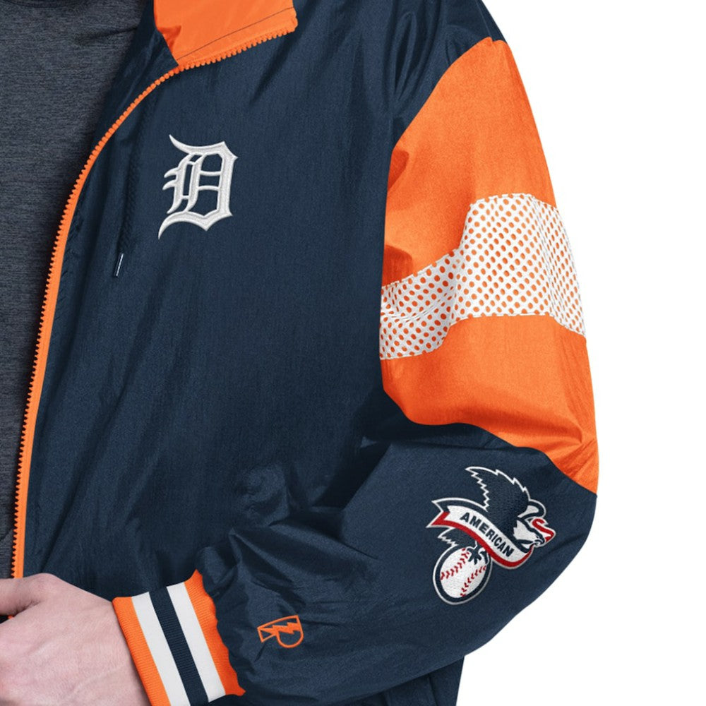Detroit Tigers Pro Player Legacy Lightweight Full-Zip Hooded Jacket - Navy/Orange