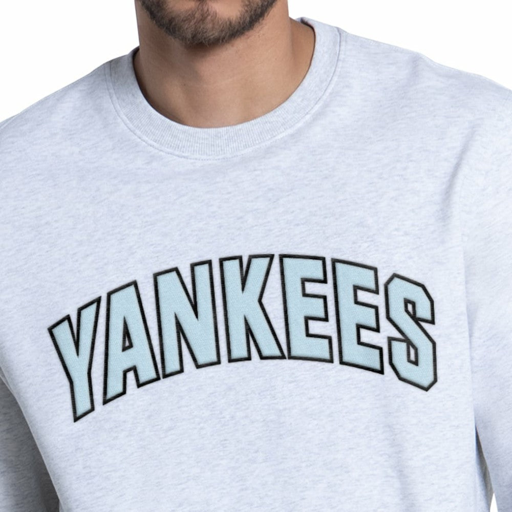 New York Yankees Starter Face of Ice Blue French Terry Sweatshirt - Gray
