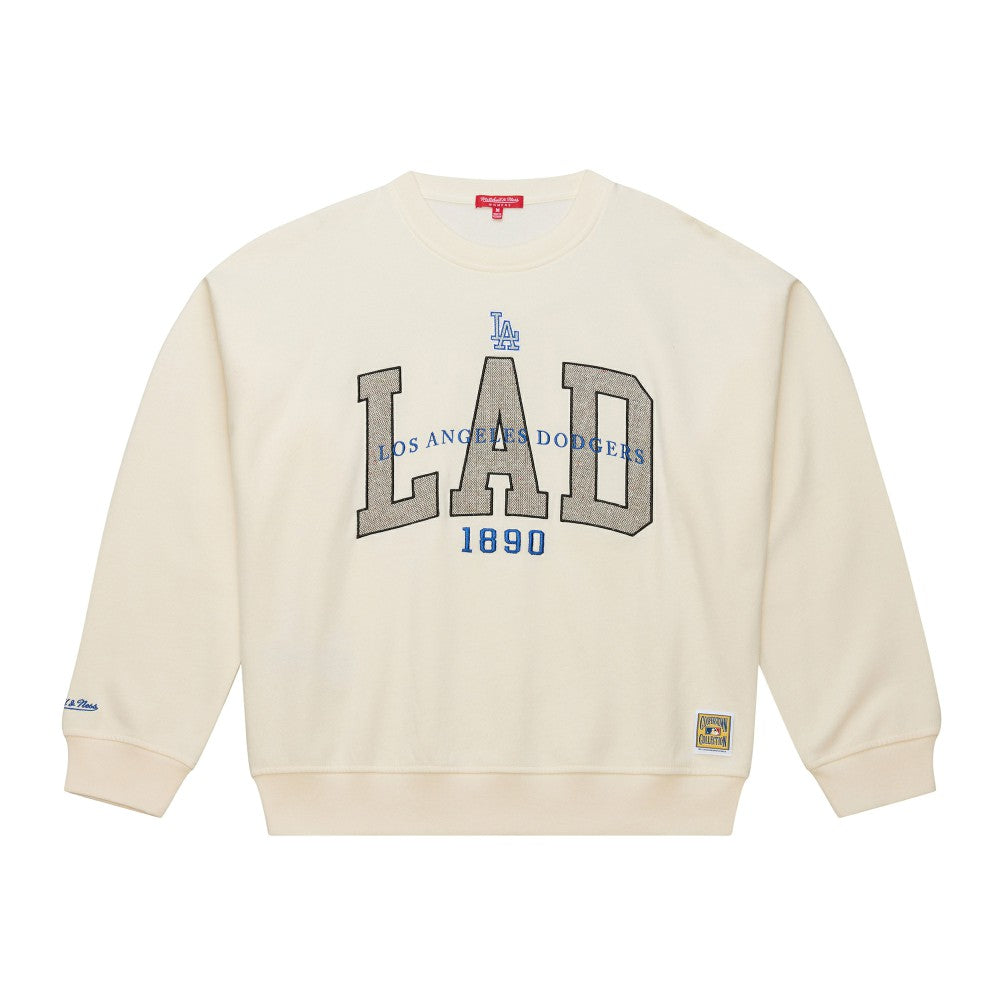 Los Angeles Dodgers Women's Premium Crewneck Sweatshirt - Cream | Mitchell & Ness