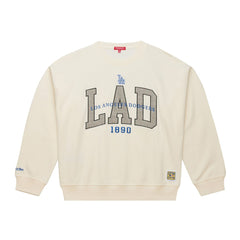 Los Angeles Dodgers Women's Premium Crewneck Sweatshirt - Cream | Mitchell & Ness