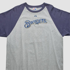 Milwaukee Brewers Majestic 2000s T-shirt - Gray Vintage