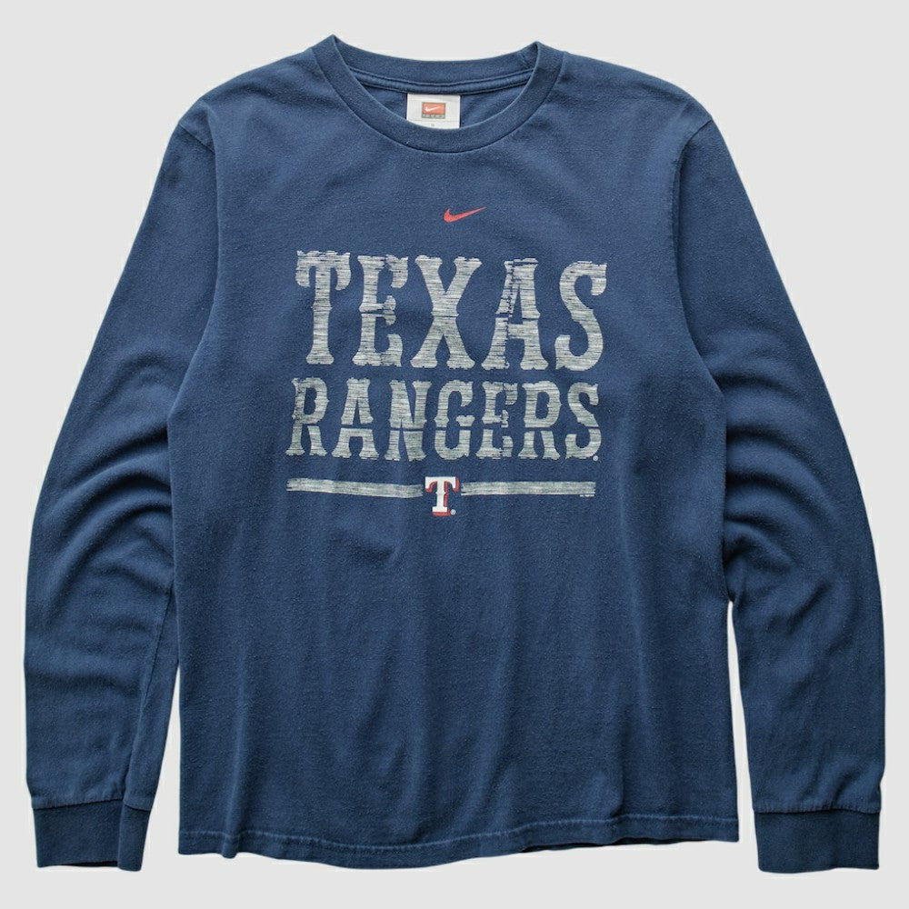 Texas Rangers 2000s Long Sleeve T-shirt - Navy Vintage | Nike