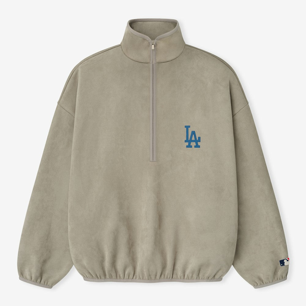 Los Angeles Dodgers Fear of God x MLB Unisex Modern Suede Half-Zip Jacket - Gray