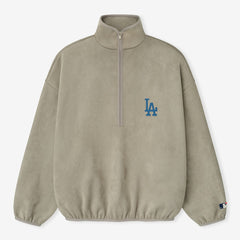 Los Angeles Dodgers Fear of God x MLB Unisex Modern Suede Half-Zip Jacket - Gray