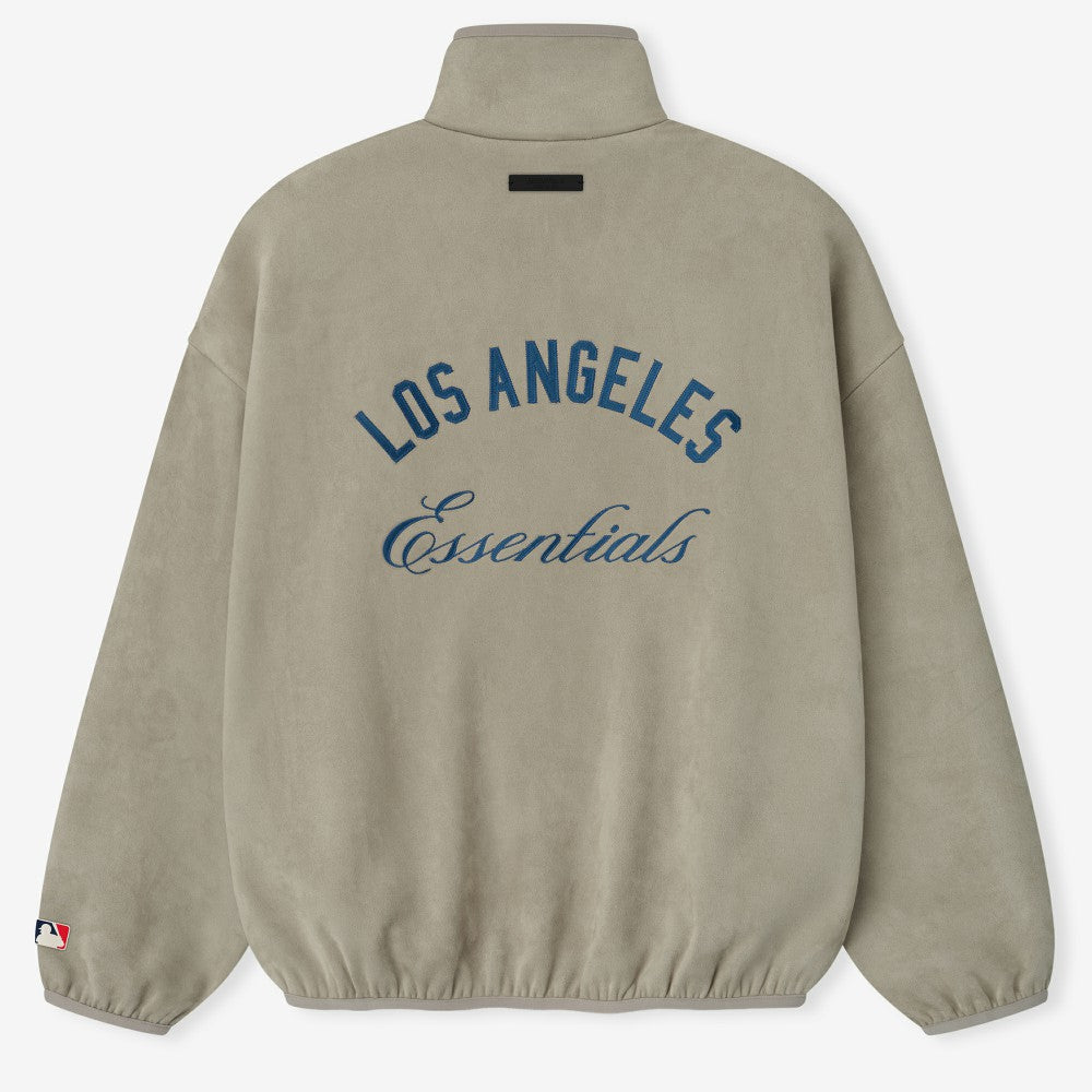 Los Angeles Dodgers Fear of God x MLB Unisex Modern Suede Half-Zip Jacket - Gray