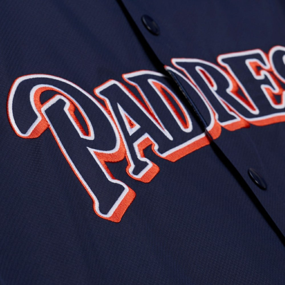 San Diego Padres Full-Snap Hooded Coaches Jacket - Navy | Mitchell & Ness