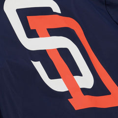 San Diego Padres Full-Snap Hooded Coaches Jacket - Navy | Mitchell & Ness