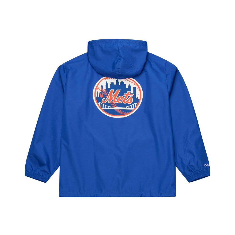 New York Mets Full-Snap Hooded Coaches Jacket - Royal | Mitchell & Ness