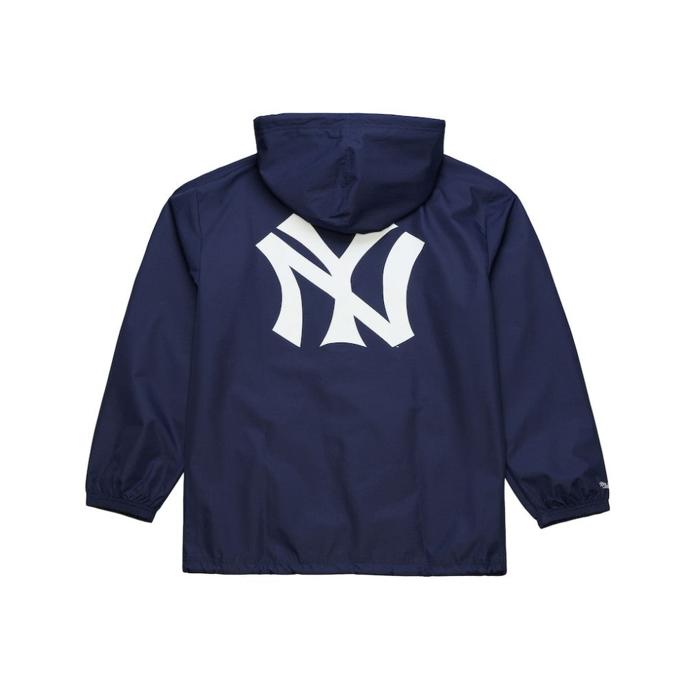 New York Yankees Full-Snap Hooded Coaches Jacket - Navy | Mitchell & Ness