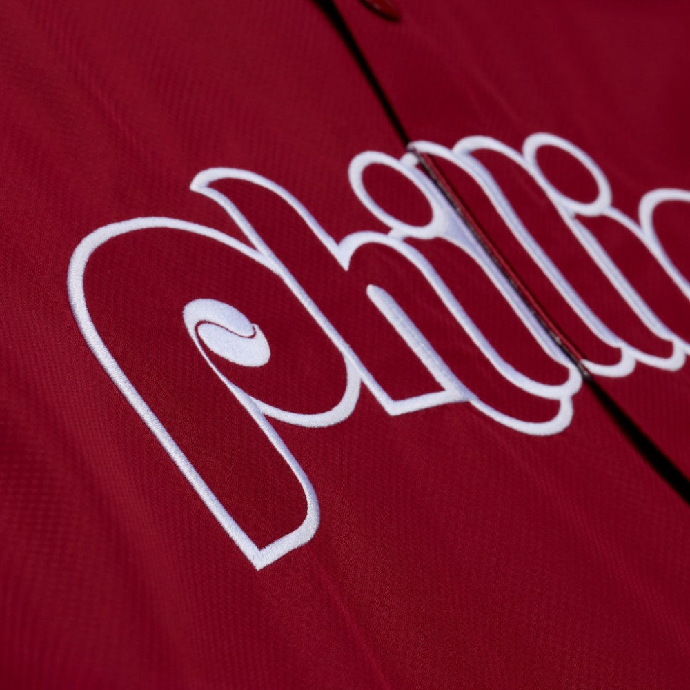 Philadelphia Phillies Full-Snap Hooded Coaches Jacket - Red | Mitchell & Ness